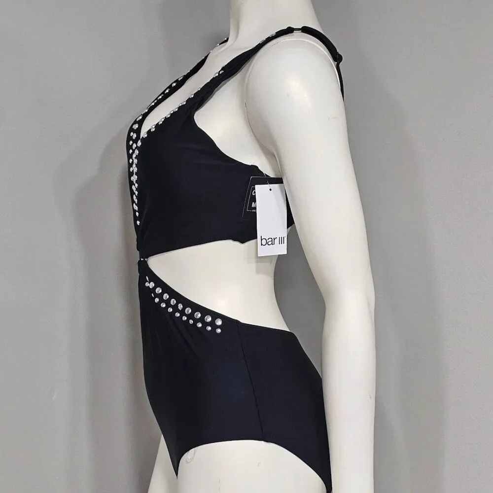 Bar III Women's Tell Me About It Stud One-Piece Swimsuit - Picture 3 of 10